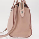 Miu Miu Hand Bag Leather 2way Pink Silver Auth 165405-3