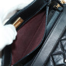 CHANEL Chain Matelasse 2.55 Shoulder Bag Leather Black Gold CC Auth 165409V-23