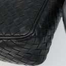 BOTTEG AVENETA INTRECCIATO Shoulder Bag Leather Black Silver Auth 165410-10