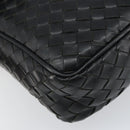 BOTTEG AVENETA INTRECCIATO Shoulder Bag Leather Black Silver Auth 165410-11