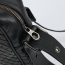 BOTTEG AVENETA INTRECCIATO Shoulder Bag Leather Black Silver Auth 165410-10