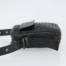 BOTTEG AVENETA INTRECCIATO Shoulder Bag Leather Black Silver Auth 165410-5