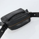 BOTTEG AVENETA INTRECCIATO Shoulder Bag Leather Black Silver Auth 165410-6
