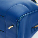 LOEWE Anagram Amazona 75 Hand Bag Leather 2way Blue Gold Auth 165412V-17