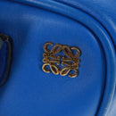 LOEWE Anagram Amazona 75 Hand Bag Leather 2way Blue Gold Auth 165412V-20
