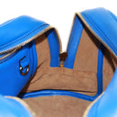 LOEWE Anagram Amazona 75 Hand Bag Leather 2way Blue Gold Auth 165412V-24