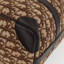 Christian Dior Trotter Canvas Boston Bag Beige Gold Auth 165414-14