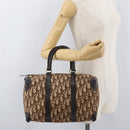 Christian Dior Trotter Canvas Boston Bag Beige Gold Auth 165414-20