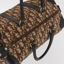 Christian Dior Trotter Canvas Boston Bag Beige Gold Auth 165414-6