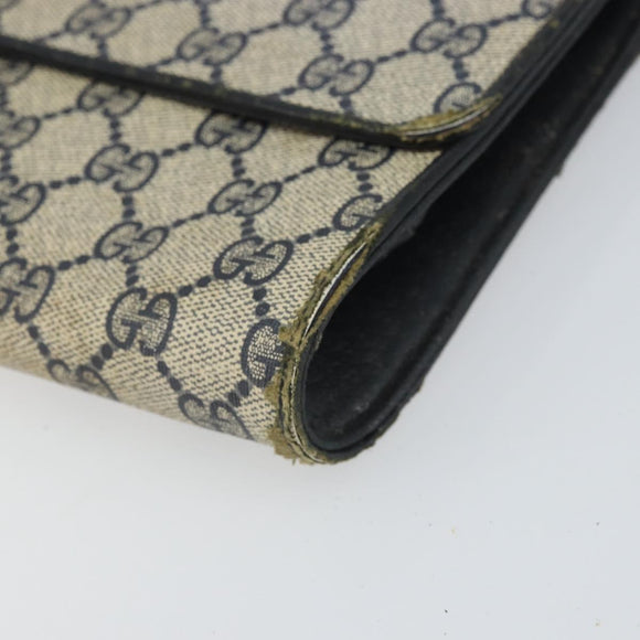 GUCCI GG Supreme Shoulder Bag PVC Navy Gold 94 02 050 Auth 165417