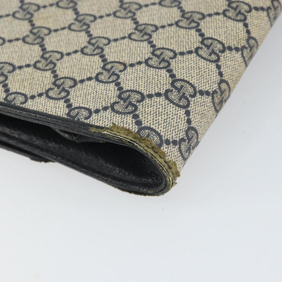 GUCCI GG Supreme Shoulder Bag PVC Navy Gold 94 02 050 Auth 165417