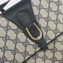 GUCCI GG Supreme Shoulder Bag PVC Navy Gold 94 02 050 Auth 165417-14