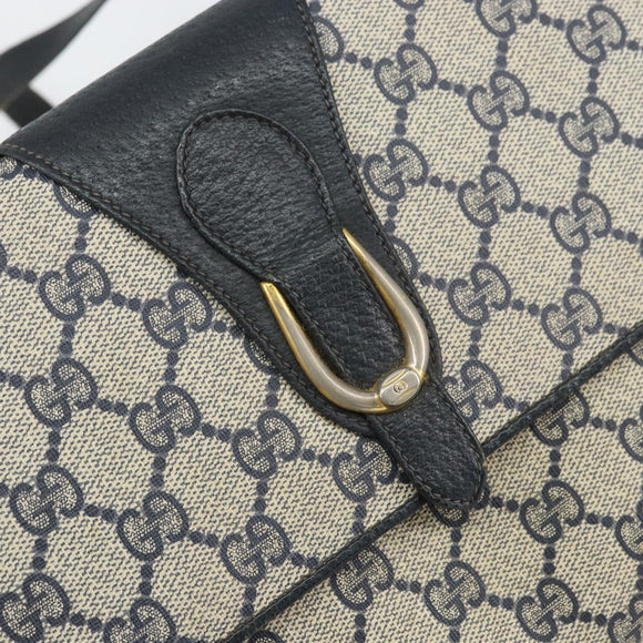 GUCCI GG Supreme Shoulder Bag PVC Navy Gold 94 02 050 Auth 165417