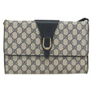GUCCI GG Supreme Shoulder Bag PVC Navy Gold 94 02 050 Auth 165417-2