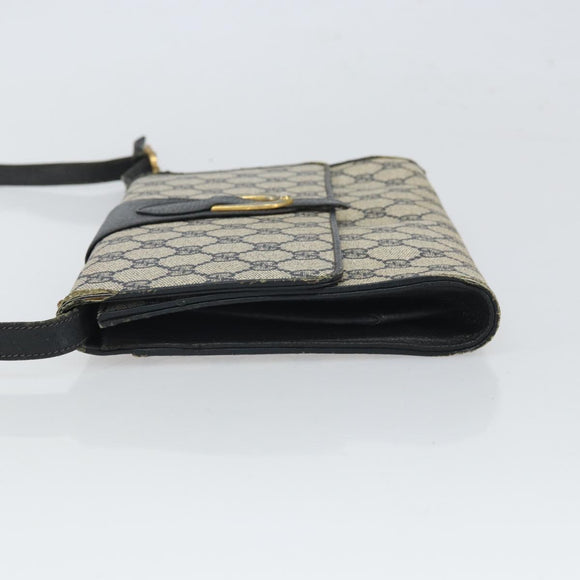 GUCCI GG Supreme Shoulder Bag PVC Navy Gold 94 02 050 Auth 165417
