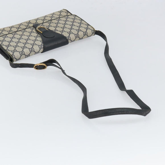GUCCI GG Supreme Shoulder Bag PVC Navy Gold 94 02 050 Auth 165417