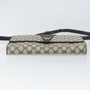 GUCCI GG Supreme Shoulder Bag PVC Navy Gold 94 02 050 Auth 165417-9