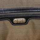 FENDI Pecan Canvas Hand Bag 2way Black Brown gold Auth 165418-20