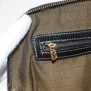 FENDI Pecan Canvas Hand Bag 2way Black Brown gold Auth 165418-21