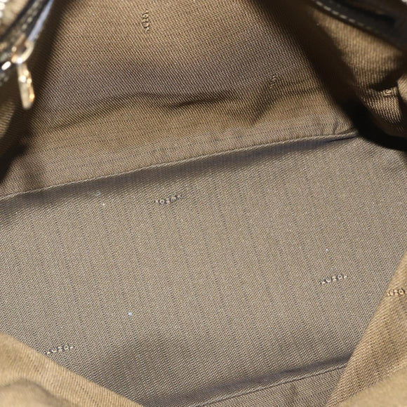 FENDI Pecan Canvas Hand Bag 2way Black Brown gold Auth 165418