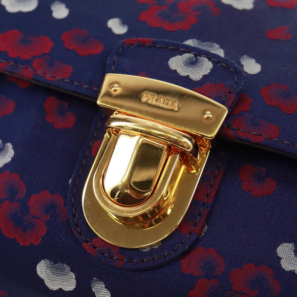 PRADA Chain Shoulder Bag Satin Purple Gold Auth 165419V