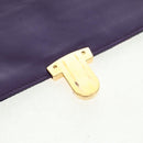 PRADA Chain Shoulder Bag Satin Purple Gold Auth 165419V-21