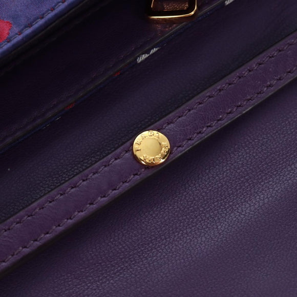 PRADA Chain Shoulder Bag Satin Purple Gold Auth 165419V