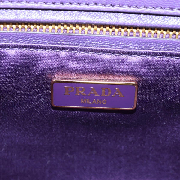 PRADA Chain Shoulder Bag Satin Purple Gold Auth 165419V