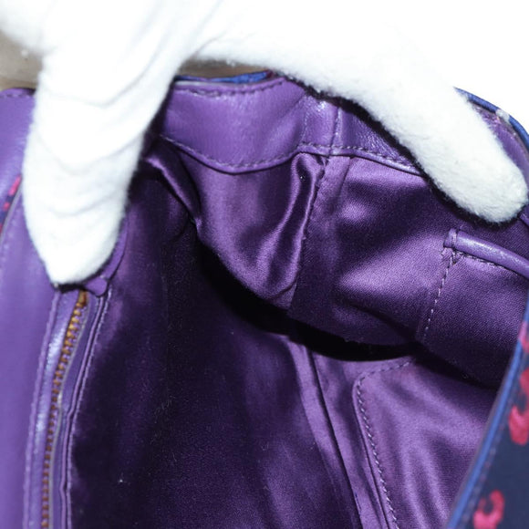 PRADA Chain Shoulder Bag Satin Purple Gold Auth 165419V