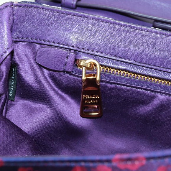 PRADA Chain Shoulder Bag Satin Purple Gold Auth 165419V