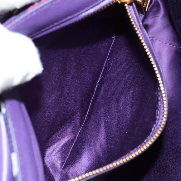 PRADA Chain Shoulder Bag Satin Purple Gold Auth 165419V