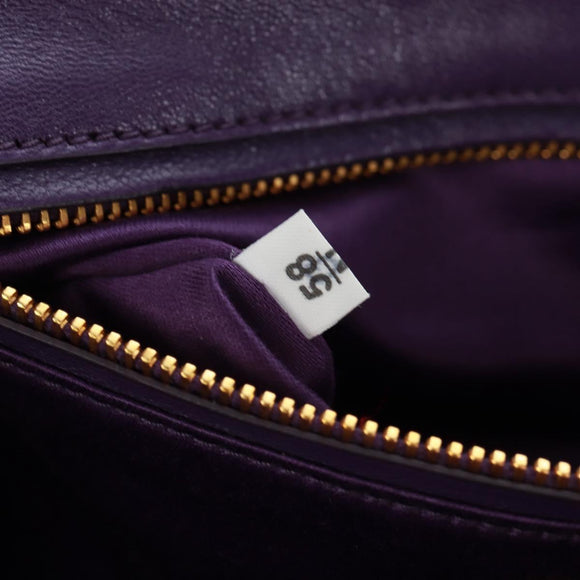 PRADA Chain Shoulder Bag Satin Purple Gold Auth 165419V