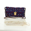 PRADA Chain Shoulder Bag Satin Purple Gold Auth 165419V-12