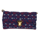 PRADA Chain Shoulder Bag Satin Purple Gold Auth 165419V-13
