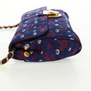 PRADA Chain Shoulder Bag Satin Purple Gold Auth 165419V-3