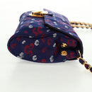 PRADA Chain Shoulder Bag Satin Purple Gold Auth 165419V-4
