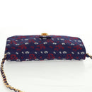 PRADA Chain Shoulder Bag Satin Purple Gold Auth 165419V-6