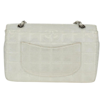 CHANEL New Travel line Choco Bar 25 Chain Bag Nylon Silver CC Auth 165427V - 0