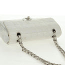 CHANEL New Travel line Choco Bar 25 Chain Bag Nylon Silver CC Auth 165427V-7