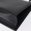 Salvatore Ferragamo Gancini Shoulder Bag Leather Navy Gold Auth 165428-13