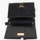 Salvatore Ferragamo Gancini Shoulder Bag Leather Navy Gold Auth 165428-15