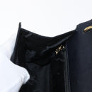 Salvatore Ferragamo Gancini Shoulder Bag Leather Navy Gold Auth 165428-19
