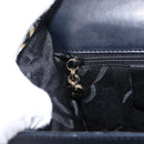 Salvatore Ferragamo Gancini Shoulder Bag Leather Navy Gold Auth 165428-20