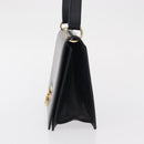 Salvatore Ferragamo Gancini Shoulder Bag Leather Navy Gold Auth 165428-4