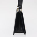 Salvatore Ferragamo Gancini Shoulder Bag Leather Navy Gold Auth 165428-5