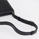 Salvatore Ferragamo Gancini Shoulder Bag Leather Navy Gold Auth 165428-7