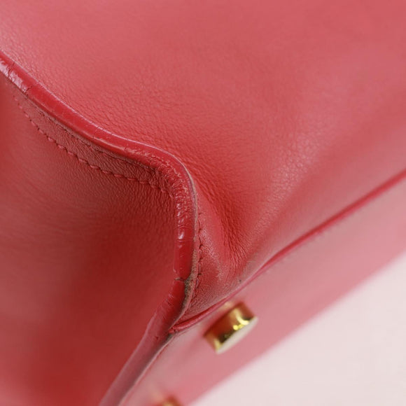 SAINT LAURENT Baby Cabas Hand Bag Leather 2way Gold Pink Auth 165430SAV