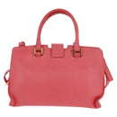 SAINT LAURENT Baby Cabas Hand Bag Leather 2way Gold Pink Auth 165430SAV-3