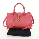 SAINT LAURENT Baby Cabas Hand Bag Leather 2way Gold Pink Auth 165430SAV-30