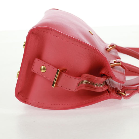 SAINT LAURENT Baby Cabas Hand Bag Leather 2way Gold Pink Auth 165430SAV